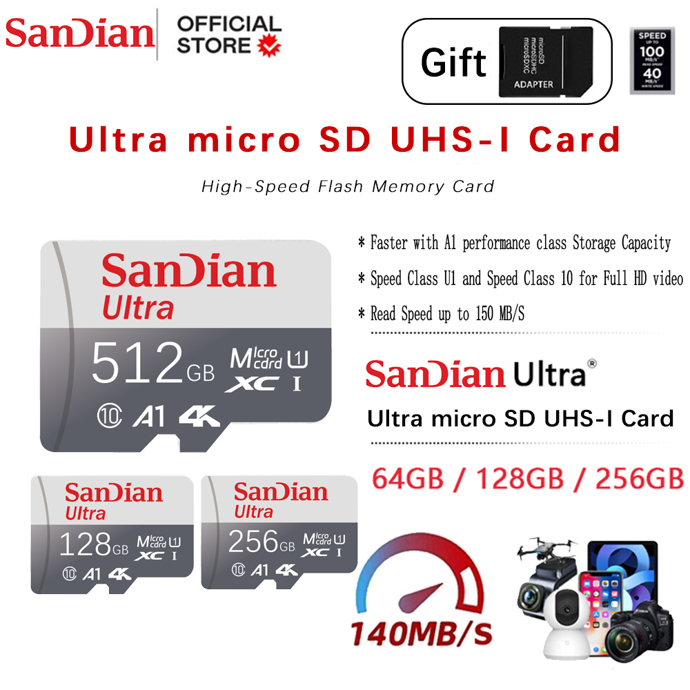 Drone Camera Waterproof - Tarjeta Micro SD TF de 128GB,